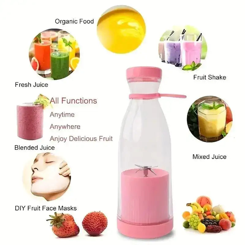 Elektrikli Meyve Sıkacağı Kupası 6 Bıçaklı Blender Milkshake Makinesi USB Taşınabilir Meyve Sütü Karıştırma Aracı Mini Taze Meyve Suyu Blenderi