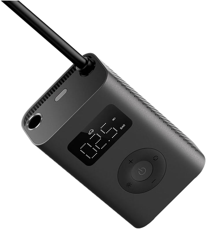 Xiaomi Taşınabilir Elektrikli Hava Kompresörü 2 - Taşınabilir Hava Kompresörü (0,2 10,3 bar/3-150 psi, 6 mod, 2000 mAh pil, 14,4 Wh, USB-C şarj, LED ekran), siyah (ES versiyonu)