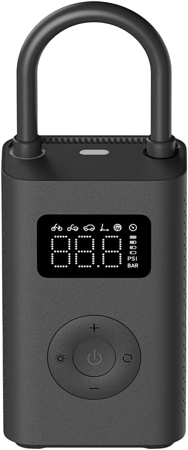 Xiaomi Taşınabilir Elektrikli Hava Kompresörü 2 - Taşınabilir Hava Kompresörü (0,2 10,3 bar/3-150 psi, 6 mod, 2000 mAh pil, 14,4 Wh, USB-C şarj, LED ekran), siyah (ES versiyonu)