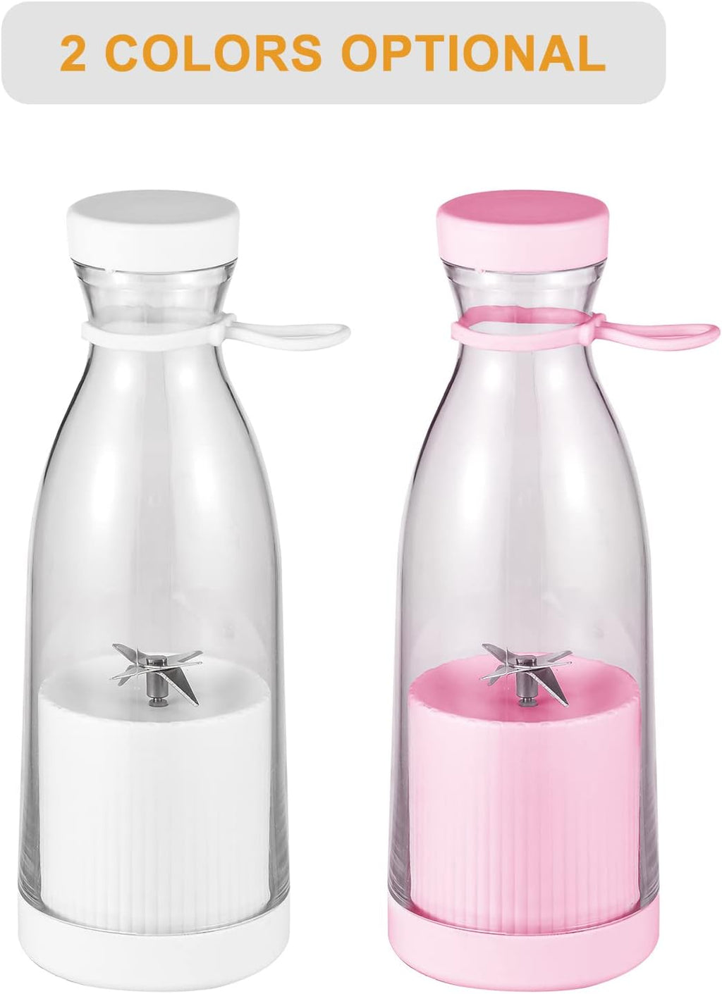 kajilai Taşınabilir Mini Elektrikli Blender 380ml Meyve Sıkacağı Bardağı 6 Bıçaklı Smoothie Milkshake Suyu Bebek Maması Seyahat için Dahili Şarj Edilebilir Pil Spor Mutfak Ofis Dış Mekan