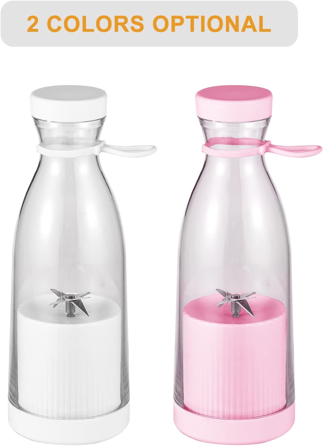 kajilai Taşınabilir Mini Elektrikli Blender 380ml Meyve Sıkacağı Bardağı 6 Bıçaklı Smoothie Milkshake Suyu Bebek Maması Seyahat için Dahili Şarj Edilebilir Pil Spor Mutfak Ofis Dış Mekan