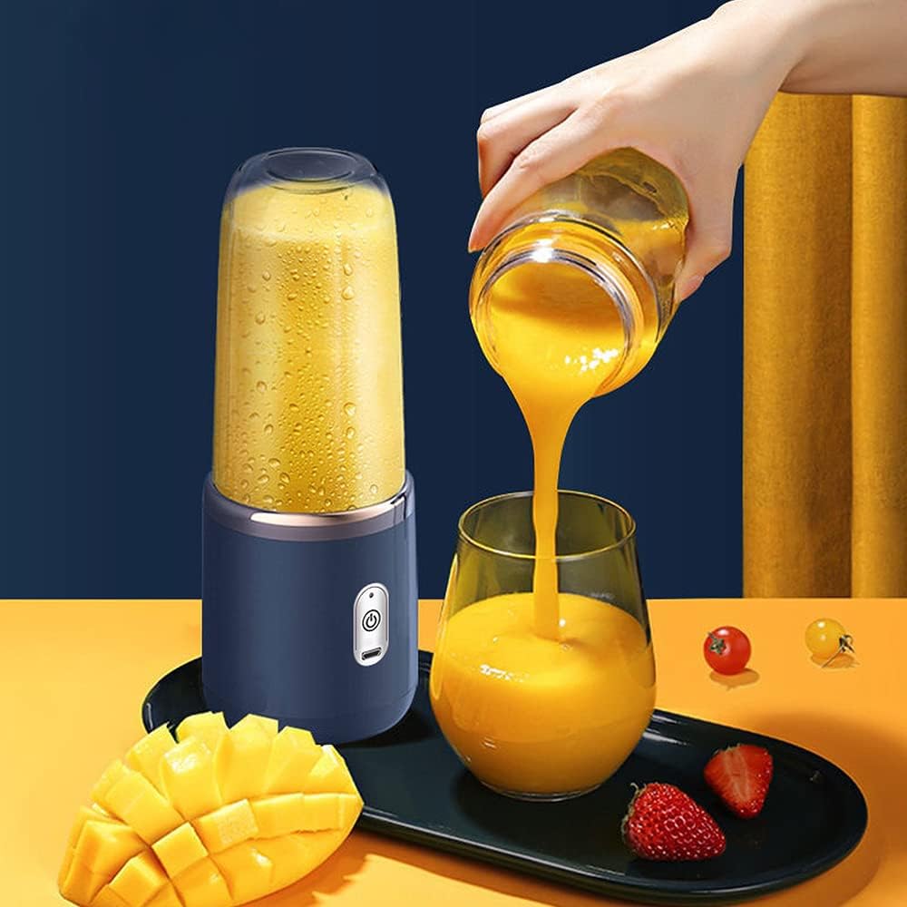Tignapoo Mini mikser 40W Meyve suyu mikseri mini taşınabilir hızlı blender fincan kişisel boyutlu USB Çift fincan Pembe