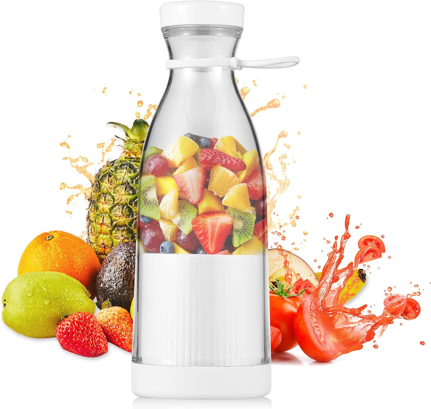 Tignapoo Taşınabilir Mini Elektrikli Blender 300ml Meyve Sıkacağı Fincan Smoothie Milkshake Suyu için 6 Bıçak Bebek Maması Seyahat için Dahili Pil Spor Mutfak Ofis Dış Mekan