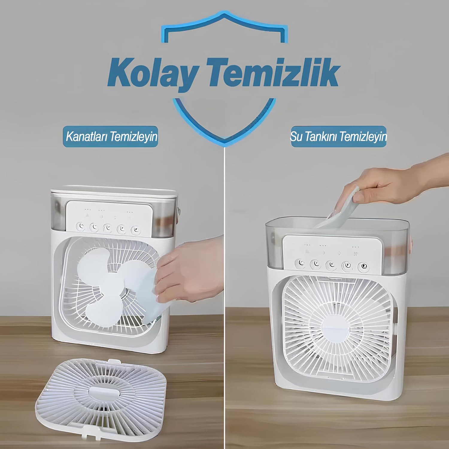 Kablolu Vantilatör Masaüstü Süper Sessiz Masa Fan Su Püskürtmeli Mini El Hava Senletici Nemlendirici